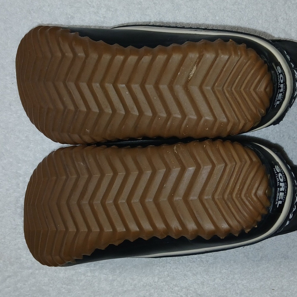 Sorel Out N About Leather Waterproof Black Duck Bootie Chelsea Rain Boots Size 9 - Picture 7 of 9